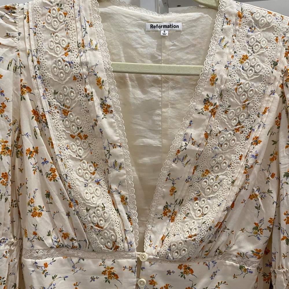Reformation Floral Lace Blouse